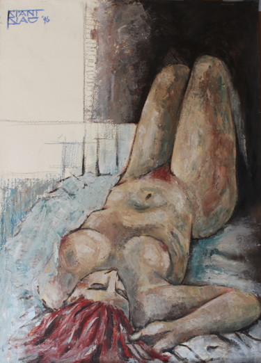 Malerei mit dem Titel "Nude laydown" von Stanislao, Original-Kunstwerk, Öl