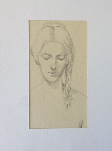 Drawing titled "Study of face" by Stanislao, Original Artwork, Pencil