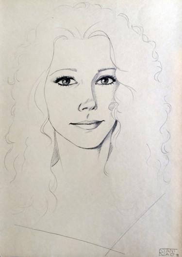 Рисунок под названием "Pretty face" - Stanislao, Подлинное произведение искусства, Шариковая ручка