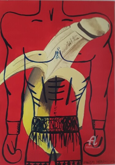 Peinture intitulée "Boxer" par Stanislas Dabrowicz, Œuvre d'art originale, Acrylique