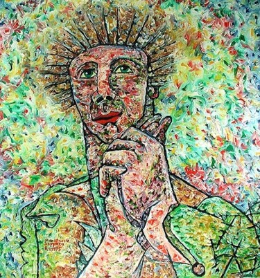 Malerei mit dem Titel "ID 514 Mensch" von Stanislaus Szypura (Stacho), Original-Kunstwerk