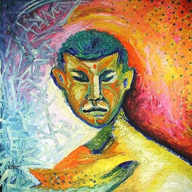 Malerei mit dem Titel "ID 893 Mensch" von Stanislaus Szypura (Stacho), Original-Kunstwerk