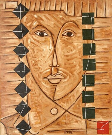 Malerei mit dem Titel "ID 71 Mensch" von Stanislaus Szypura (Stacho), Original-Kunstwerk