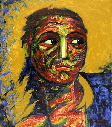 Malerei mit dem Titel "ID 279 Mensch" von Stanislaus Szypura (Stacho), Original-Kunstwerk