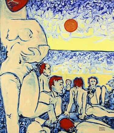 Malerei mit dem Titel "ID 306 Mensch" von Stanislaus Szypura (Stacho), Original-Kunstwerk