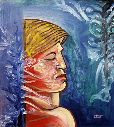 Malerei mit dem Titel "ID 654 Mensch" von Stanislaus Szypura (Stacho), Original-Kunstwerk