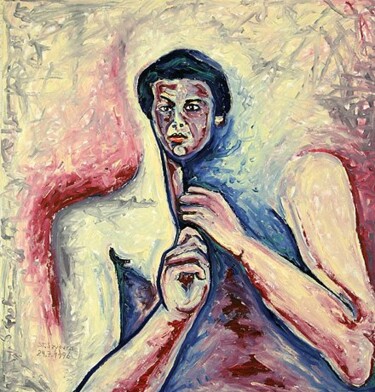 Malerei mit dem Titel "ID 916 Mensch" von Stanislaus Szypura (Stacho), Original-Kunstwerk