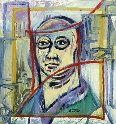 Malerei mit dem Titel "ID 973 Mensch" von Stanislaus Szypura (Stacho), Original-Kunstwerk