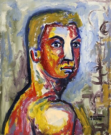 Malerei mit dem Titel "ID 977 Mensch" von Stanislaus Szypura (Stacho), Original-Kunstwerk