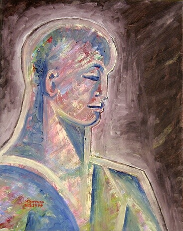 Malerei mit dem Titel "ID 1965 Mensch" von Stanislaus Szypura (Stacho), Original-Kunstwerk