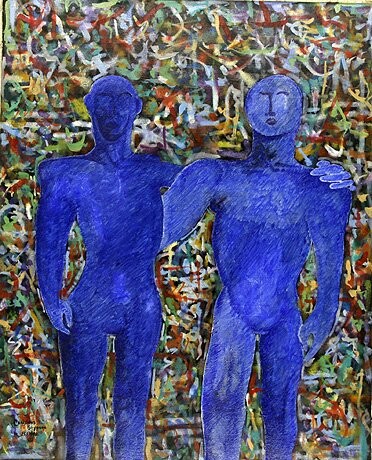 Malerei mit dem Titel "ID 3 Mensch" von Stanislaus Szypura (Stacho), Original-Kunstwerk
