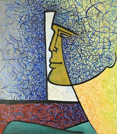 Painting titled "ID 31 Mensch" by Stanislaus Szypura (Stacho), Original Artwork