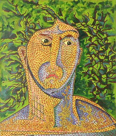 Malerei mit dem Titel "ID 85 Mensch" von Stanislaus Szypura (Stacho), Original-Kunstwerk