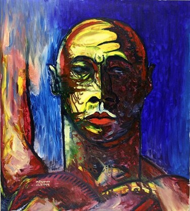 Malerei mit dem Titel "ID 382 Mensch" von Stanislaus Szypura (Stacho), Original-Kunstwerk