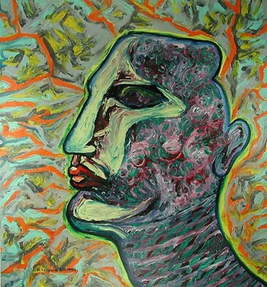 Malerei mit dem Titel "ID 440 Mensch" von Stanislaus Szypura (Stacho), Original-Kunstwerk