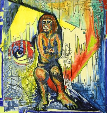 Malerei mit dem Titel "ID 557 Mensch" von Stanislaus Szypura (Stacho), Original-Kunstwerk