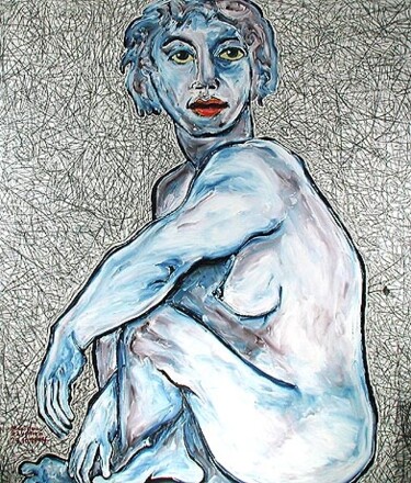 Malerei mit dem Titel "ID 460 Human being…" von Stanislaus Szypura (Stacho), Original-Kunstwerk