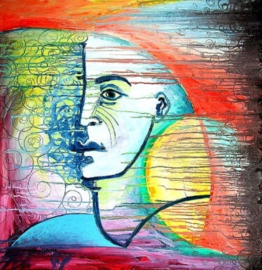 Malerei mit dem Titel "ID 603 Human being…" von Stanislaus Szypura (Stacho), Original-Kunstwerk