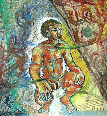 Malerei mit dem Titel "ID 709 Human being…" von Stanislaus Szypura (Stacho), Original-Kunstwerk