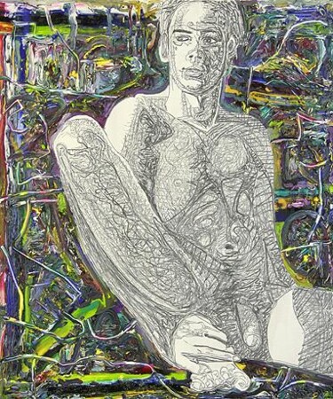 Malerei mit dem Titel "ID 2097 Human being…" von Stanislaus Szypura (Stacho), Original-Kunstwerk