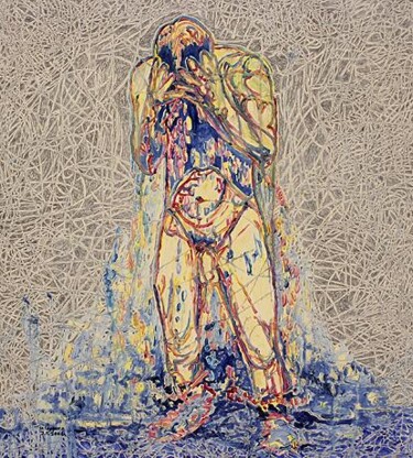 Malerei mit dem Titel "ID 1979 Human being…" von Stanislaus Szypura (Stacho), Original-Kunstwerk