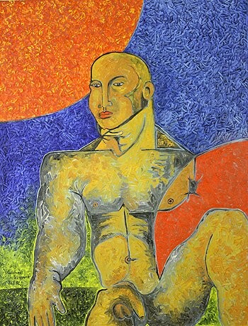 Malerei mit dem Titel "ID 9 Human being -…" von Stanislaus Szypura (Stacho), Original-Kunstwerk