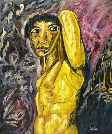 Malerei mit dem Titel "ID 336 Human being…" von Stanislaus Szypura (Stacho), Original-Kunstwerk