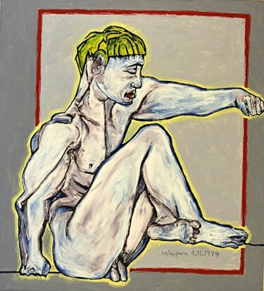 Malerei mit dem Titel "ID 464 Human being…" von Stanislaus Szypura (Stacho), Original-Kunstwerk