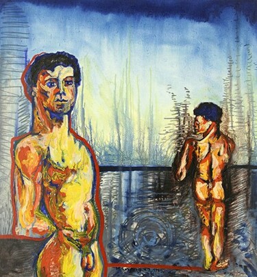 Malerei mit dem Titel "ID 531 Human being…" von Stanislaus Szypura (Stacho), Original-Kunstwerk