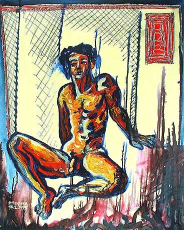 Painting titled "ID 537 Human being…" by Stanislaus Szypura (Stacho), Original Artwork