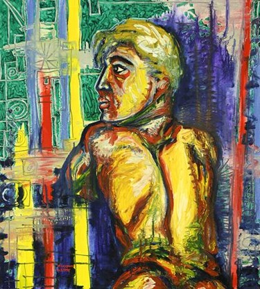 Malerei mit dem Titel "ID 550 Human being…" von Stanislaus Szypura (Stacho), Original-Kunstwerk