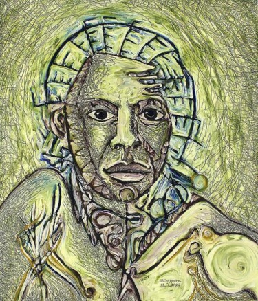 Malerei mit dem Titel "ID 797 Human being…" von Stanislaus Szypura (Stacho), Original-Kunstwerk