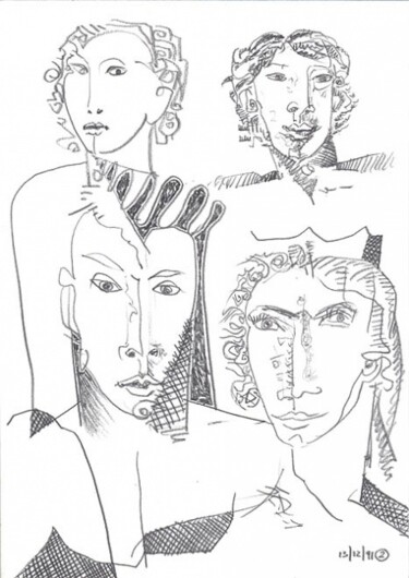 Zeichnungen mit dem Titel "ID 3527_E Drawings…" von Stanislaus Szypura (Stacho), Original-Kunstwerk