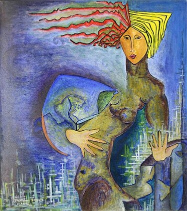 Malerei mit dem Titel "ID 37 Human being -…" von Stanislaus Szypura (Stacho), Original-Kunstwerk