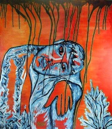 Malerei mit dem Titel "ID 362 Human being…" von Stanislaus Szypura (Stacho), Original-Kunstwerk