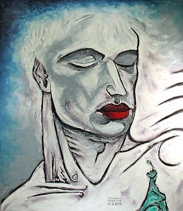 Malerei mit dem Titel "ID 302 Human being…" von Stanislaus Szypura (Stacho), Original-Kunstwerk