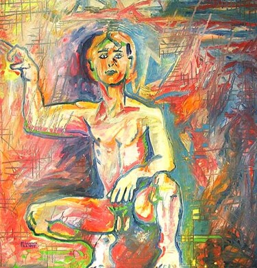 Malerei mit dem Titel "ID 589 Human being…" von Stanislaus Szypura (Stacho), Original-Kunstwerk