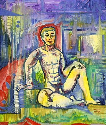 Malerei mit dem Titel "ID 599 Human being…" von Stanislaus Szypura (Stacho), Original-Kunstwerk