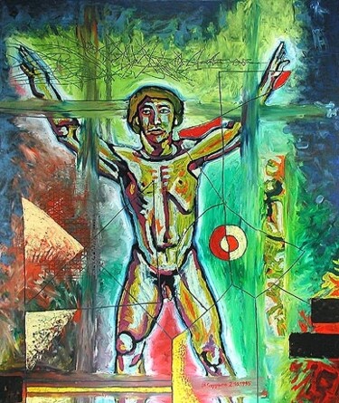 Malerei mit dem Titel "ID 684 Human being…" von Stanislaus Szypura (Stacho), Original-Kunstwerk