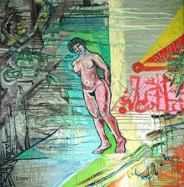 Malerei mit dem Titel "ID 721 Human being…" von Stanislaus Szypura (Stacho), Original-Kunstwerk