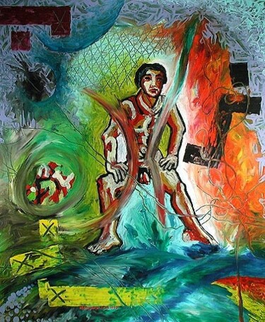 Malerei mit dem Titel "ID 681 Human being…" von Stanislaus Szypura (Stacho), Original-Kunstwerk