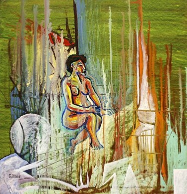 Malerei mit dem Titel "ID 723 Human being…" von Stanislaus Szypura (Stacho), Original-Kunstwerk