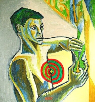 Painting titled "ID 1100 Human being…" by Stanislaus Szypura (Stacho), Original Artwork