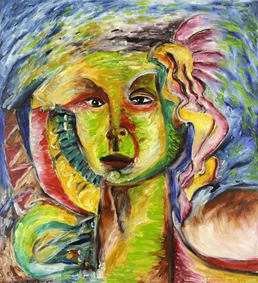 Malerei mit dem Titel "ID 243 Human being…" von Stanislaus Szypura (Stacho), Original-Kunstwerk