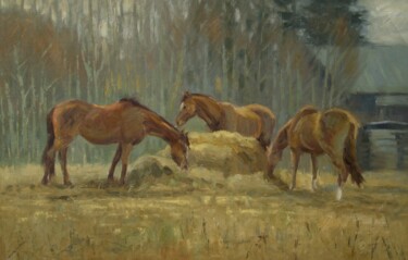Картина под названием "Horses vol2" - Stanislav Antipov, Подлинное произведение искусства