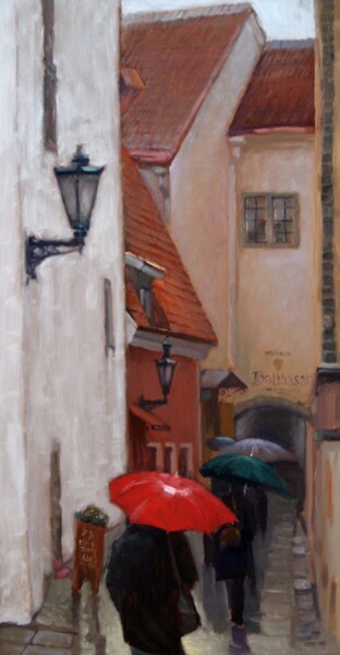 Картина под названием "Old Tallinn" - Stanislav Antipov, Подлинное произведение искусства, Масло