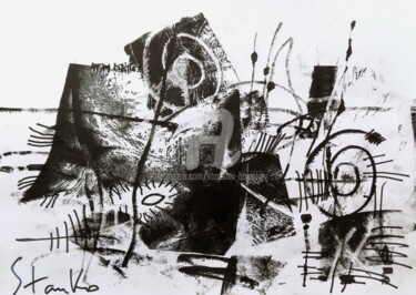 Отпечатки и Гравюры под названием "Presentiment-XIII" - Stanislav Bojankov, Подлинное произведение искусства, Монотип