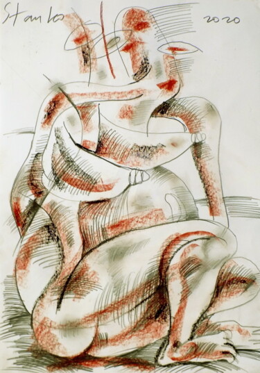 Drawing titled "Act-XV" by Stanislav Bojankov, Original Artwork, Charcoal