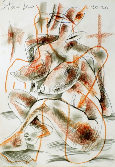 Рисунок под названием "Act-XVI" - Stanislav Bojankov, Подлинное произведение искусства, Древесный уголь