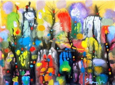 Malarstwo zatytułowany „Just rainy-XLIII” autorstwa Stanislav Bojankov, Oryginalna praca, Akryl